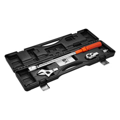 Adjustable Click Torque Wrench, 1/2 Inch Drive, 20-160 lbf-ft/27.1-216.8 N.m, Dual-direction and Dual Range Scales, 72-Tooth, ±2% Precision, with Adapter Interchangeable Jaw and Ratchet Head