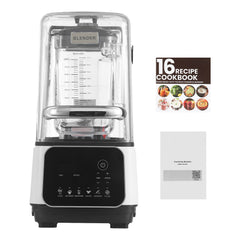 Blender, 2L Professional Countertop Blenders with Shield, 2200W 26000RPM Kitchen Food Processor Combo, Self-Cleaning, Speed Adjustable, 6 Preset Menu for Smoothies, Ice Crushing, Puree, White