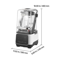 Blender, 2L Professional Countertop Blenders with Shield, 2200W 26000RPM Kitchen Food Processor Combo, Self-Cleaning, Speed Adjustable, 6 Preset Menu for Smoothies, Ice Crushing, Puree, White