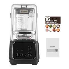 Blender, 2L Professional Countertop Blenders with Shield, 2200W 26000RPM Kitchen Food Processor Combo, Self-Cleaning, Speed Adjustable, 6 Preset Menu for Smoothies, Ice Crushing, Puree, Black