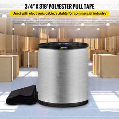 6000Lbs Polyester Pull Tape, 528\' x 1\" Flat Tape for Wire & Cable Conduit Work Variable Functions, Flat Rope for Pulling/Loading/Packing in Any Weather CONDITON