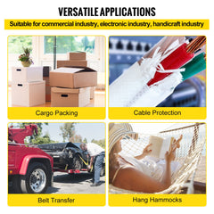 6000Lbs Polyester Pull Tape, 528\' x 1\" Flat Tape for Wire & Cable Conduit Work Variable Functions, Flat Rope for Pulling/Loading/Packing in Any Weather CONDITON