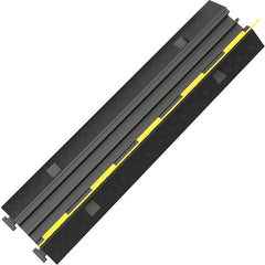 Cable Protector Ramp, 5 Packs 2 Channels Speed Bump Hump, Rubber Modular Speed Bump Rated 11000 LBS Load Capacity, Protective Wire Cord Ramp Driveway Rubber Traffic Speed Bumps Cable Protector