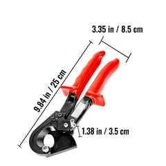 Ratcheting Cable Cutter, 250mm Ratchet Wire and Cable Cutter, Cut up to 240 mm², with Comfortable Grip Handles, Easy to Use Quick-Release Lever, Silicon-Manganese Spring Steel Blade