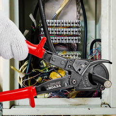 Ratcheting Cable Cutter, 250mm Ratchet Wire and Cable Cutter, Cut up to 240 mm², with Comfortable Grip Handles, Easy to Use Quick-Release Lever, Silicon-Manganese Spring Steel Blade