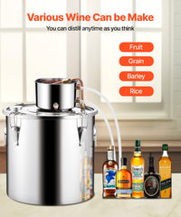 Moonshine Still 13 Gal Water Alcohol Distiller Brewing Kit Stainless Steel