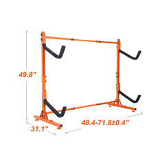 Freestanding Kayak Storage Rack, Kayak Stand for 2 Kayak Canoe Paddleboard, Heavy-duty Steel Kayak Hanger Holder with Padded Arms and Adjustable Width, 79.5kg Max Load, for Indoor Outdoor Garage