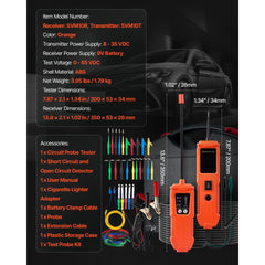 Automotive Circuit Tester Kit, 8 - 35 DCV Power Circuit Probe Tester with TFT Color Display and Lighting, 2-in-1 Electrical Automotive Power Tester Probe with 19.7 ft / 6 m Extension Cable
