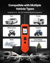 Automotive Circuit Tester, 8 - 35 DCV Power Circuit Probe Tester with TFT Color Display and Lighting, Automotive Power Tester Probe with 13 ft / 4 m Cable, ABS Shell Electrical Detector Finder