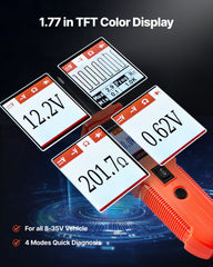 Automotive Circuit Tester, 8 - 35 DCV Power Circuit Probe Tester with TFT Color Display and Lighting, Automotive Power Tester Probe with 13 ft / 4 m Cable, ABS Shell Electrical Detector Finder