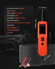 Automotive Circuit Tester, 8 - 35 DCV Power Circuit Probe Tester with TFT Color Display and Lighting, Automotive Power Tester Probe with 13 ft / 4 m Cable, ABS Shell Electrical Detector Finder