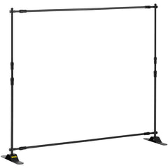Telescopic Backdrop Banner Stand 8' x 8' Banner Stand Adjustable Step and Repeat Backdrop Banner Stand Retractable Banner Stand with Carrying Bag (8 ft)
