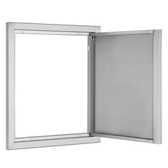 BBQ Access Door, 457x533 mm Single Outdoor Kitchen Door, Stainless Steel Flush Mount Door, Wall Vertical Door with Recessed Handle, for BBQ Island, Grilling Station, Outside Cabinet
