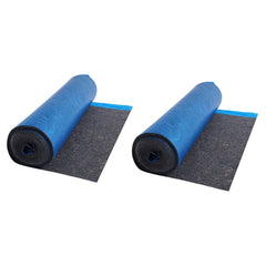 Floor Underlayment 37.2 m², 3mm Laminate Flooring Padding with Attached Vapor Barrier, Heavy Duty Fiber+PE Film, Soundproofing & Noise Reduction for Vinyl & Wood Floors(2 Rolls x 18.6 m²)