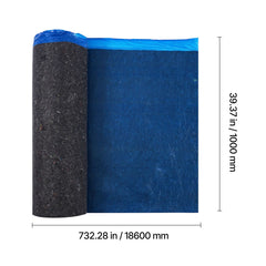 Floor Underlayment 37.2 m², 3mm Laminate Flooring Padding with Attached Vapor Barrier, Heavy Duty Fiber+PE Film, Soundproofing & Noise Reduction for Vinyl & Wood Floors(2 Rolls x 18.6 m²)