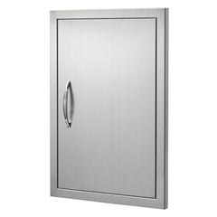 BBQ Access Door, 432x610 mm Single Outdoor Kitchen Door, Stainless Steel Flush Mount Door, Wall Vertical Door with Handle, for BBQ Island, Grilling Station, Outside Cabinet