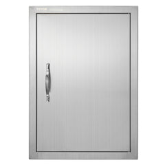 BBQ Access Door, 432x610 mm Single Outdoor Kitchen Door, Stainless Steel Flush Mount Door, Wall Vertical Door with Handle, for BBQ Island, Grilling Station, Outside Cabinet