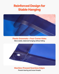 Welding Screen with Frame, 1.74 x 2.34m Welding Curtain Screen, Flame-Resistant Vinyl Protection Screens with Lockable Swivel Wheels & 6-Level UV Protection for Workshop/Industrial Use, Blue