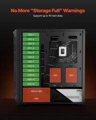 PC Gaming Case, Mid-Tower, Computer Case with High-Airflow Tempered Glass Panel, Dust Filter, 4 x 120 mm Fans, Cable Management, for GPU up to 270 mm in Length, Compatible with ATX/M-ATX/ITX