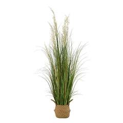Artificial Grass Plant, 1194mm Reed Flower Grass in Pot, Premium PVC Faux Fake Greenery Shrubs Plant for Indoor Outdoor House Home Garden Office Room Décor, Housewarming, 1 Pack Green
