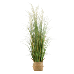 Artificial Grass Plant, 1194mm Reed Flower Grass in Pot, Premium PVC Faux Fake Greenery Shrubs Plant for Indoor Outdoor House Home Garden Office Room Décor, Housewarming, 1 Pack Green