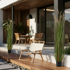 Artificial Grass Plant, 2 Pack 1499mm Horsetail Reed Grass in Pot, Premium PVC Faux Fake Greenery Shrubs Plant for Indoor Outdoor House Home Garden Office Room Décor, Housewarming, Green