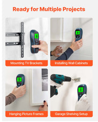 Stud Finder Wall Scanner, 5 in 1, Electronic Wall Stud Detector with Smart Sensor, High-Definition LCD Display and Audio Alarm, for the Center and Edge of Metal, AC Wire, Joists, Pipes, Blue