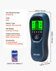 Stud Finder Wall Scanner, 5 in 1, Electronic Wall Stud Detector with Smart Sensor, High-Definition LCD Display and Audio Alarm, for the Center and Edge of Metal, AC Wire, Joists, Pipes, Blue