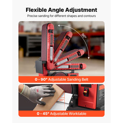 152.4mm Disc Sander & 101.6mm x 914.4mm Belt Sander, 400W Professional Belt Disc Sanders Combo with 0 - 45° Adjustable Worktable, Dust Collection Port for Woodworking & DIY Crafting