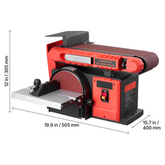 152.4mm Disc Sander & 101.6mm x 914.4mm Belt Sander, 400W Professional Belt Disc Sanders Combo with 0 - 45° Adjustable Worktable, Dust Collection Port for Woodworking & DIY Crafting