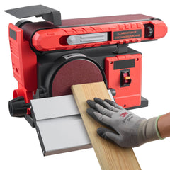 152.4mm Disc Sander & 101.6mm x 914.4mm Belt Sander, 400W Professional Belt Disc Sanders Combo with 0 - 45° Adjustable Worktable, Dust Collection Port for Woodworking & DIY Crafting