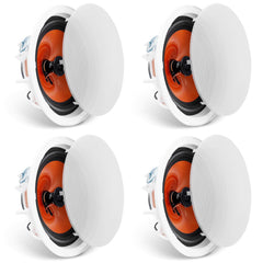 4 PCs 203.2 mm in Ceiling Speakers, 100-Watts, Flush Mount Ceiling & in-Wall Speakers System with 8ΩImpedance 89dB Sensitivity, for Home Kitchen Living Room Bedroom or Covered Outdoor Porches