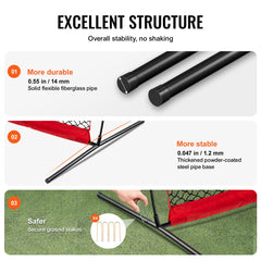 Barricade Backstop Net, 12x9 ft Ball Sports Barrier Netting, Portable Practice Equipment with Carry Bag, Protection Screen for Baseball Softball Lacrosse Soccer Hockey Training, for Backyard