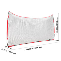 Barricade Backstop Net, 20x10 ft Ball Sports Barrier Netting, Portable Practice Equipment with Carry Bag, Protection Screen for Baseball Softball Lacrosse Soccer Hockey Training, for Backyard