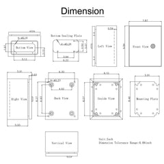 NEMA Steel Enclosure, 25 x 20 x 15 cm NEMA 4X Steel Electrical Box, IP66 Waterproof & Dustproof, Outdoor/Indoor Electrical Junction Box, with Mounting Plate