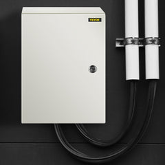 Steel Electrical Box 16'' x 12'' x 8'' Electrical Enclosure Box, Carbon Steel Hinged Junction Box, IP65 Weatherproof Metal Box Wall-Mounted Electronic Equipment Enclosure Box with Mounting Plate