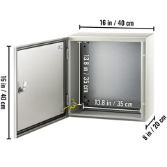 NEMA Steel Enclosure, 16 x 16 x 8\'\' NEMA 4X Steel Electrical Box, IP66 Waterproof & Dustproof, Outdoor/Indoor Electrical Junction Box, with Mounting Plate