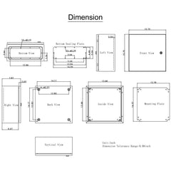 NEMA Steel Enclosure, 16 x 16 x 8\'\' NEMA 4X Steel Electrical Box, IP66 Waterproof & Dustproof, Outdoor/Indoor Electrical Junction Box, with Mounting Plate