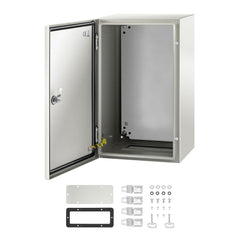 NEMA Steel Enclosure, 20 x 12 x 10\'\' NEMA 4X Steel Electrical Box, IP66 Waterproof & Dustproof, Outdoor/Indoor Electrical Junction Box, with Mounting Plate