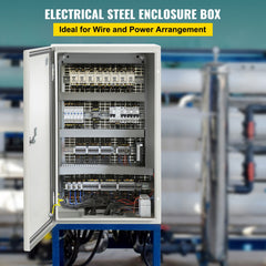 NEMA Steel Enclosure, 20 x 12 x 10\'\' NEMA 4X Steel Electrical Box, IP66 Waterproof & Dustproof, Outdoor/Indoor Electrical Junction Box, with Mounting Plate