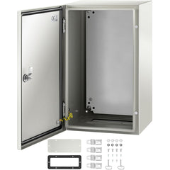 NEMA Steel Enclosure, 20 x 12 x 10\'\' NEMA 4X Steel Electrical Box, IP66 Waterproof & Dustproof, Outdoor/Indoor Electrical Junction Box, with Mounting Plate