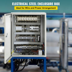 NEMA Steel Enclosure, 50 x 40 x 15 cm NEMA 4X Steel Electrical Box, IP66 Waterproof & Dustproof, Outdoor/Indoor Electrical Junction Box, with Mounting Plate