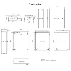 NEMA Steel Enclosure, 50 x 40 x 15 cm NEMA 4X Steel Electrical Box, IP66 Waterproof & Dustproof, Outdoor/Indoor Electrical Junction Box, with Mounting Plate