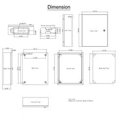 NEMA Steel Enclosure, 50 x 40 x 15 cm NEMA 4X Steel Electrical Box, IP66 Waterproof & Dustproof, Outdoor/Indoor Electrical Junction Box, with Mounting Plate