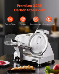Meat Slicer 180W 250 mm Electric Deli Food Slicer for Meat Bread Cheese