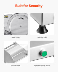 Meat Slicer 180W 250 mm Electric Deli Food Slicer for Meat Bread Cheese