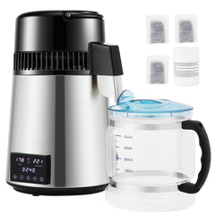 4L Water Distiller 1.5L/H Distilled Water Maker Timing Dual-Temp Silver