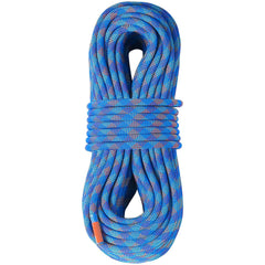 10.2mm Dynamic Climbing Rope, 50M(164ft) Outdoor Rock Climbing Rope 25KN Breaking Tension, Stretchable Fiber Rope with Steel Snap Hooks for Escape, Rappelling, Fire Rescue, Blue