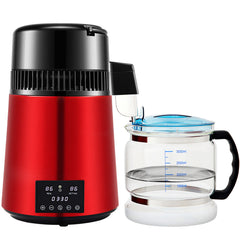 4L Water Distiller Distilled Water Maker 1 L/H w/ Timing Dual Temp Red