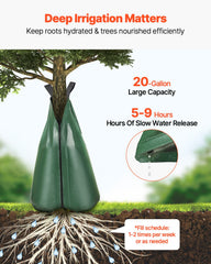 Tree Watering Bag 3 Packs 20 Gallons Slow Release Tree Water Bag Durable